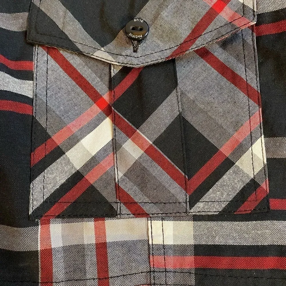Pacific Blue Boys Plaid Fashion Shorts size:12